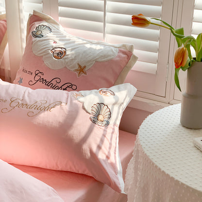 Mermaid Princess Washed Cotton Four-Piece Bed Set - Harmony Gallery
