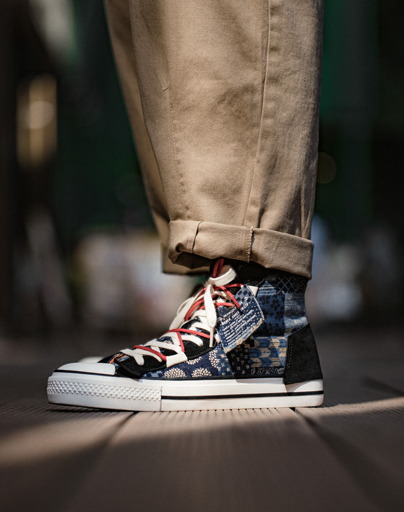 Autumn High-Top Printing Casual Cashew Unisex Canvas Shoes - Harmony Gallery