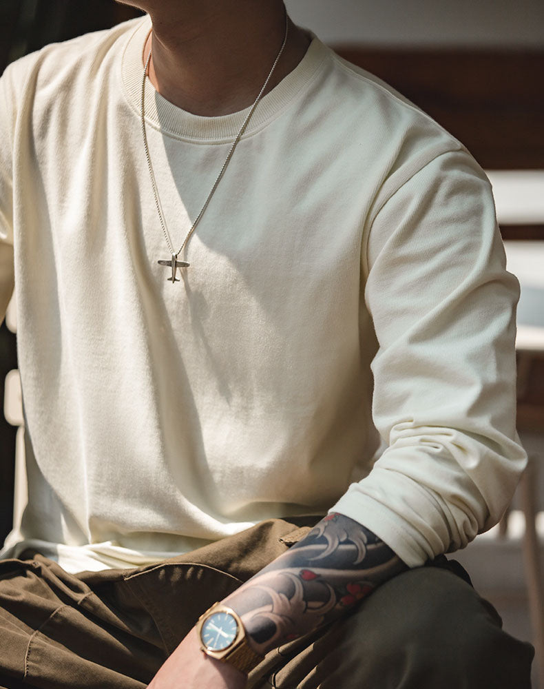 Cotton Casual Tooling American Round Neck Men's Sweater - Harmony Gallery