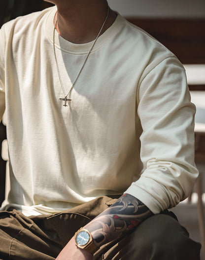 Cotton Casual Tooling American Round Neck Men's Sweater - Harmony Gallery