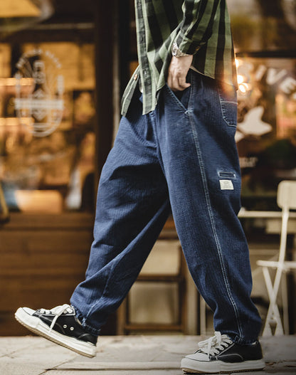 Tooling Retro Denim Washed Tapered Loose Harlan Men's Jeans - Harmony Gallery