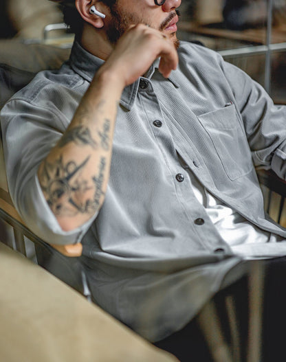 American Casual Velvet Glossy Anti-Wrinkle Men's Shirt - Harmony Gallery