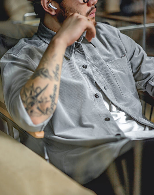 American Casual Velvet Glossy Anti-Wrinkle Men's Shirt - Harmony Gallery