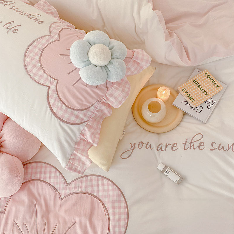 Princess Style Super Soft Floral Washed Cotton Four-Piece Bed Set - Harmony Gallery