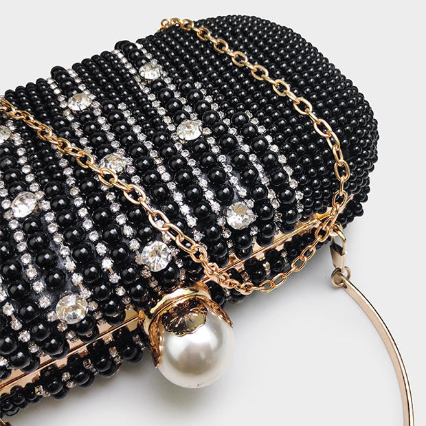 Pearl Rhinestone High-End Diamond Chain Clutch Bag - Harmony Gallery