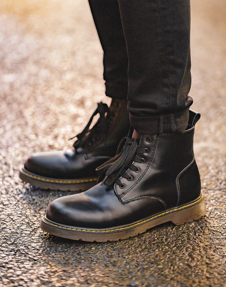 Mid-Cut Tooling All-Match British Style Unisex Martin Boot - Harmony Gallery