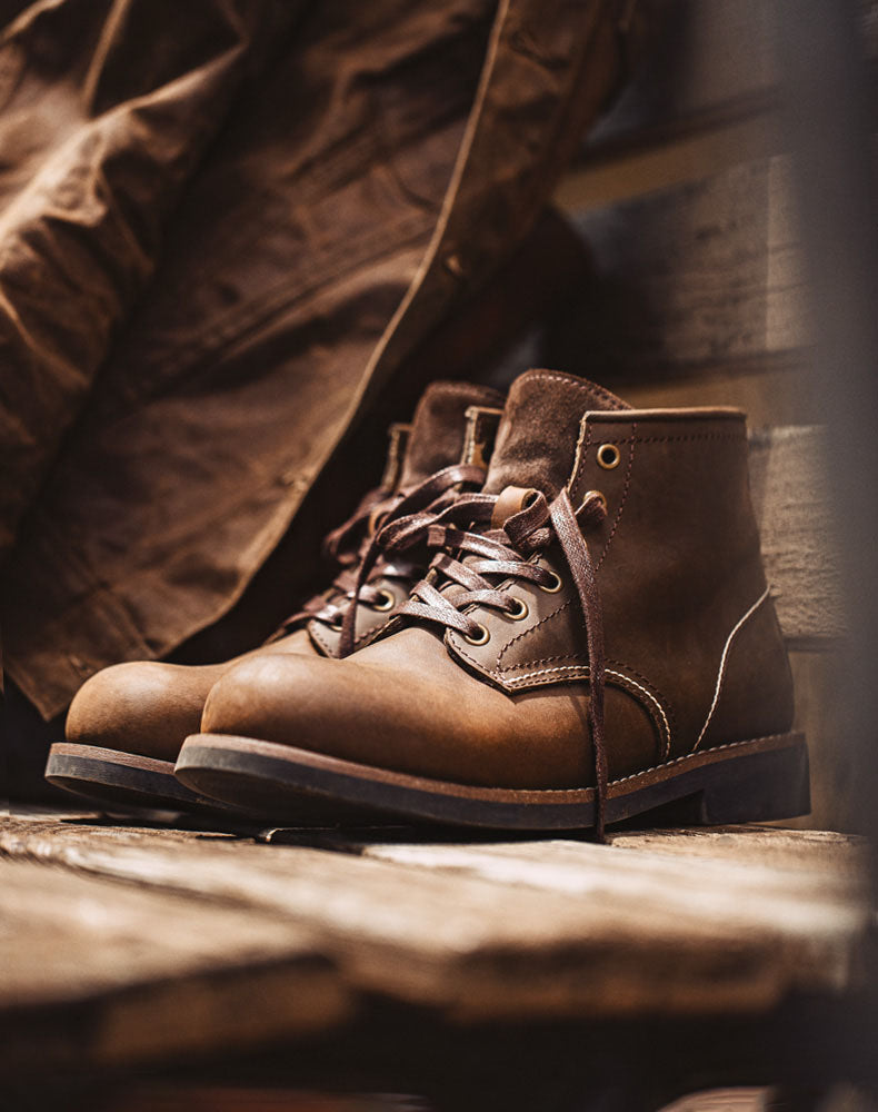 American Retro Beckman 9011 Leather Outdoor Martin Men's Boot - Harmony Gallery