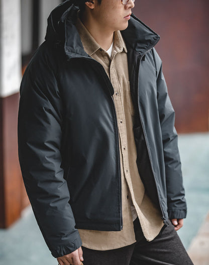 Retro Duck Down Warm Lightweight Hooded Men's Jacket - Harmony Gallery