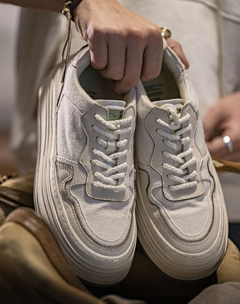 Retro Thick-Soled Small White Sports Men's Casual Shoes - Harmony Gallery