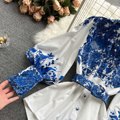 Palace Style Temperament Retro Printed Women's Suits - Harmony Gallery