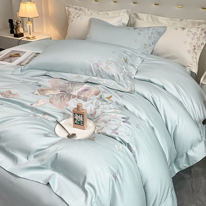 Pastoral Light Luxury Embroidery Quilt Cover Villa Bed Set - Harmony Gallery
