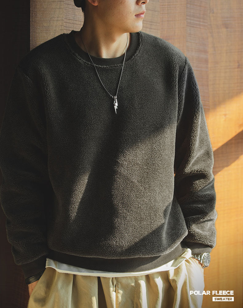 Polar Fleece Warm Hoodless Foldable Men's Sweater - Harmony Gallery