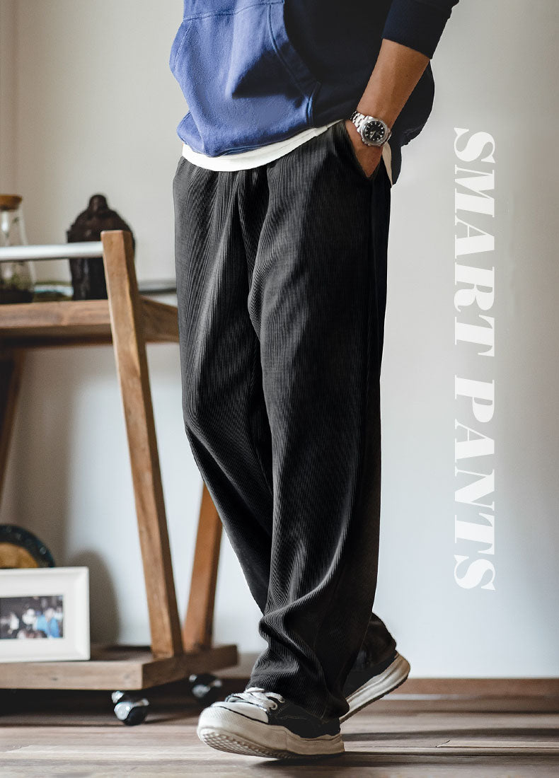 Tooling Casual Chenille Smart Leggings Lazy Straight Men's Trousers - Harmony Gallery