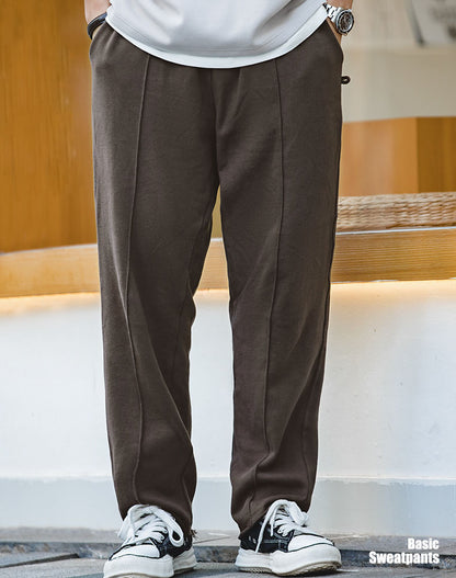 Retro Tapered Knit Stretch Gray Drape Casual Men's Trousers - Harmony Gallery