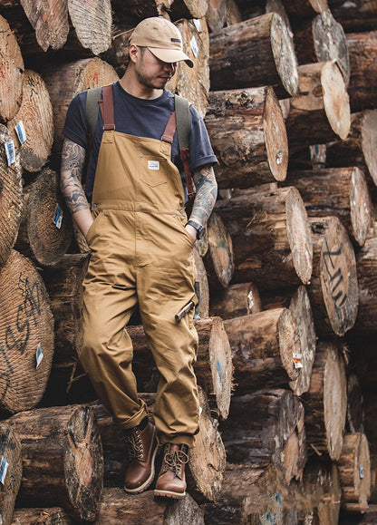 American Retro Suspenders One-Piece Pocket Men's Overalls - Harmony Gallery