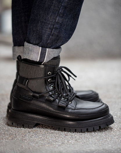 Retro British Leather High-Top Men's Thick-Soled Boot - Harmony Gallery