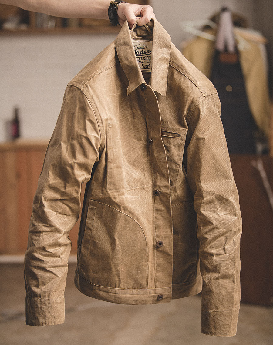 American Retro Yellowstone Canvas Oil Wax Men's Coat - Harmony Gallery