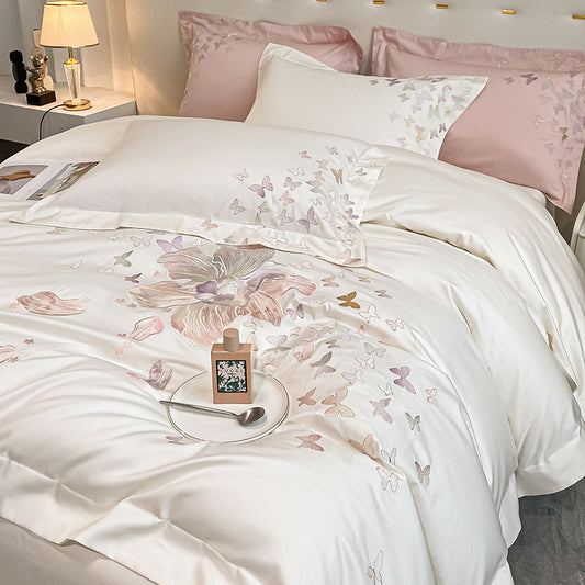 Pastoral Light Luxury Embroidery Quilt Cover Villa Bed Set - Harmony Gallery
