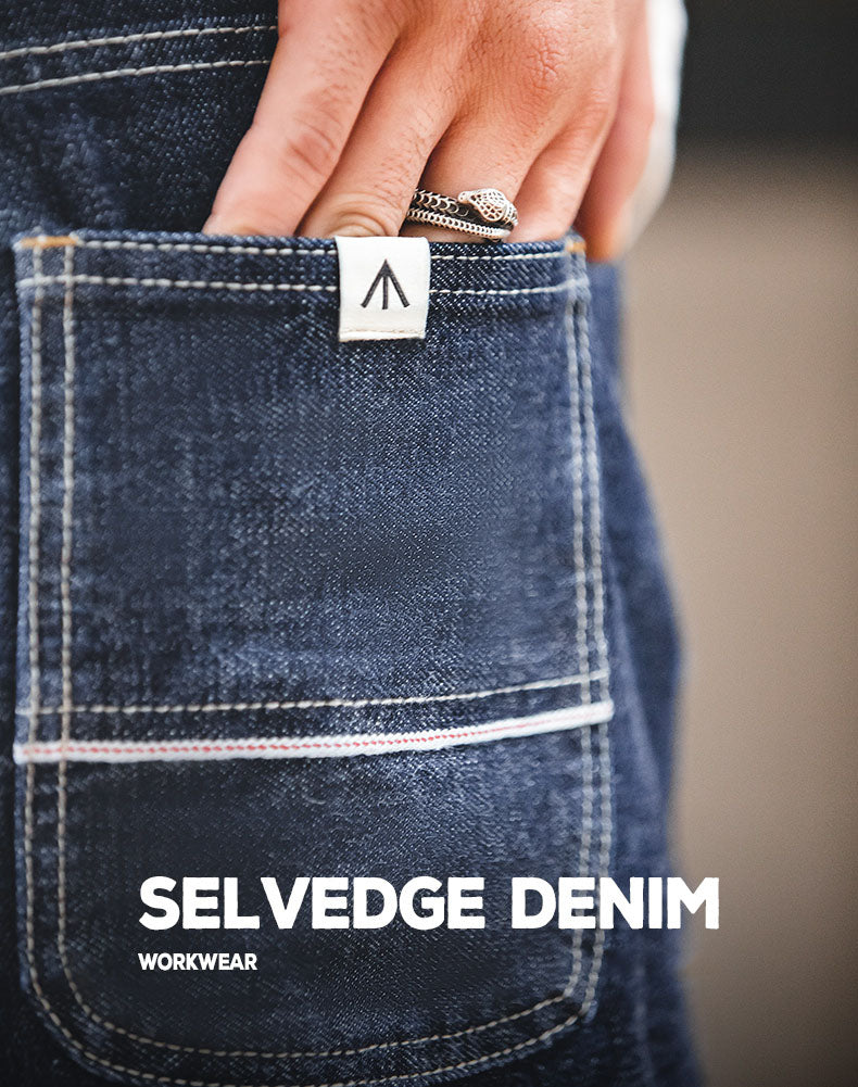 Tooling Retro Washed Loose Straight Long Men's Jeans - Harmony Gallery