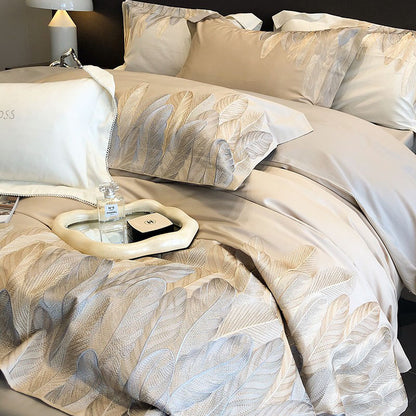 Feather Light Luxury Embroidery Quilt Cover Villa Bed Set - Harmony Gallery