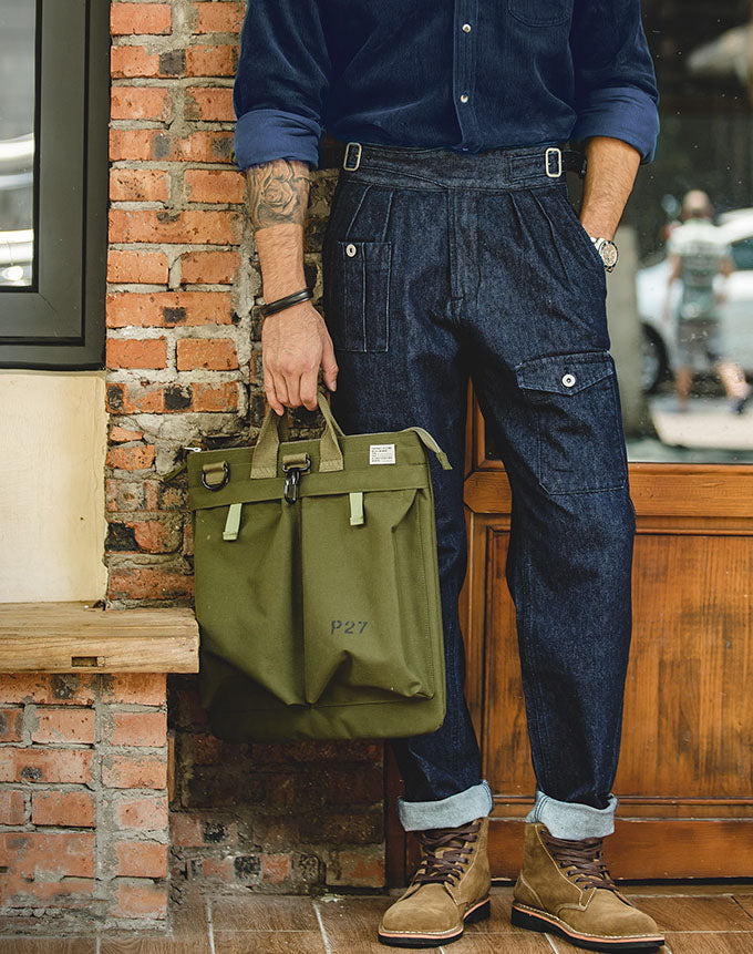 Tooling Retro High Waist Denim Straight Men's Jeans - Harmony Gallery