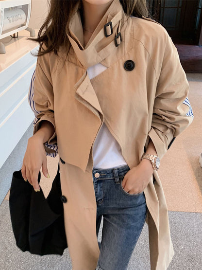 British style Loose Trendy Mid-Length Women's Windbreaker - Harmony Gallery