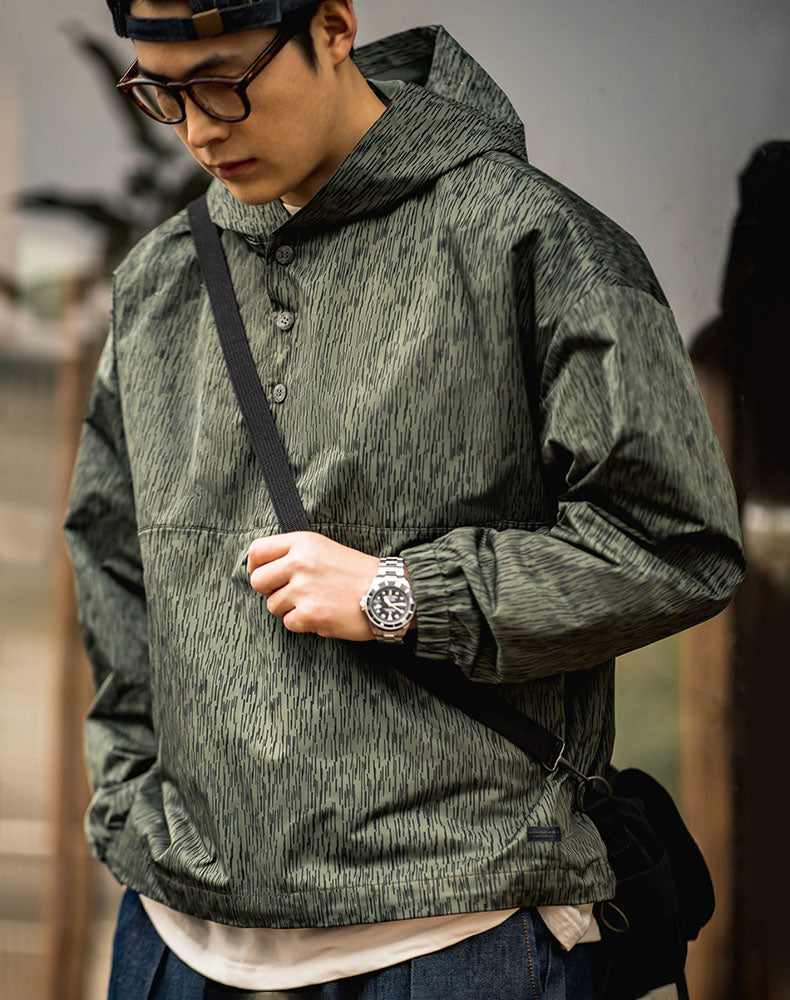 American Raindrop Camouflage Hooded Military Men's Sweater - Harmony Gallery