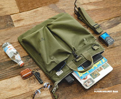 Tooling Retro Aviator Helmet Canvas Messenger Men's Handbag - Harmony Gallery