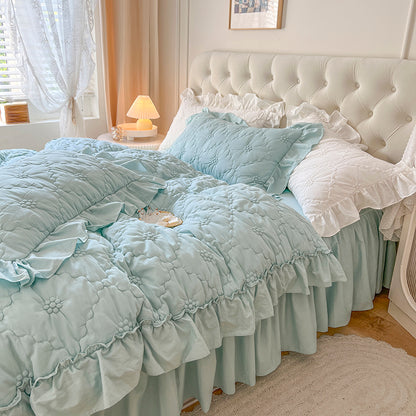 French Princess Washed Cotton Four-Piece Bed Set - Harmony Gallery