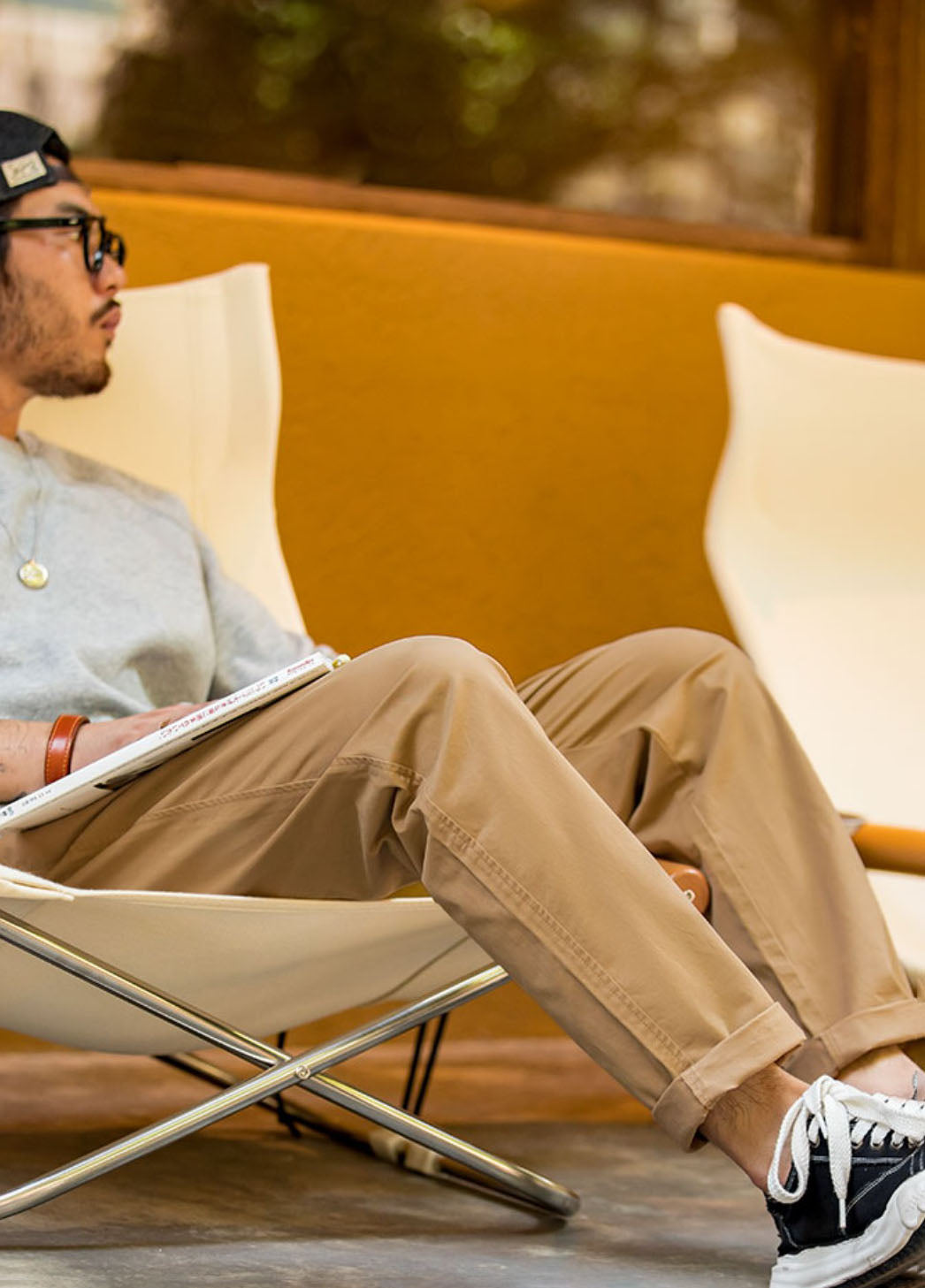 American Casual Brushed Stretch Slim Tapered Men's Trousers - Harmony Gallery