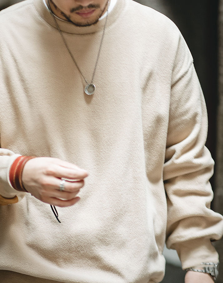 American Retro Plus Fleece Coral Men's Sweater - Harmony Gallery