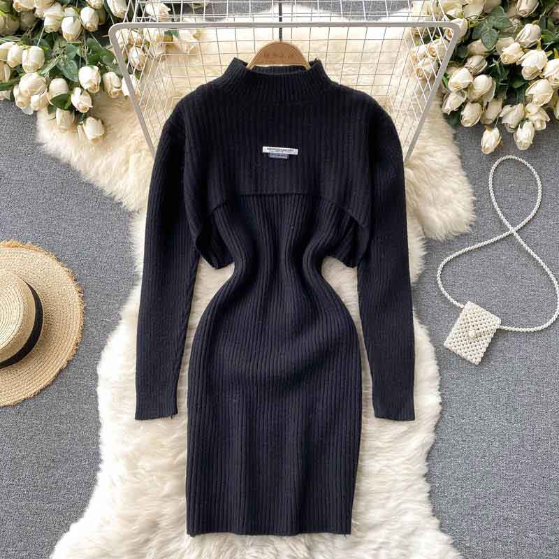 Light Mature Style Knitted Dress Sweater Women's Suit - Harmony Gallery