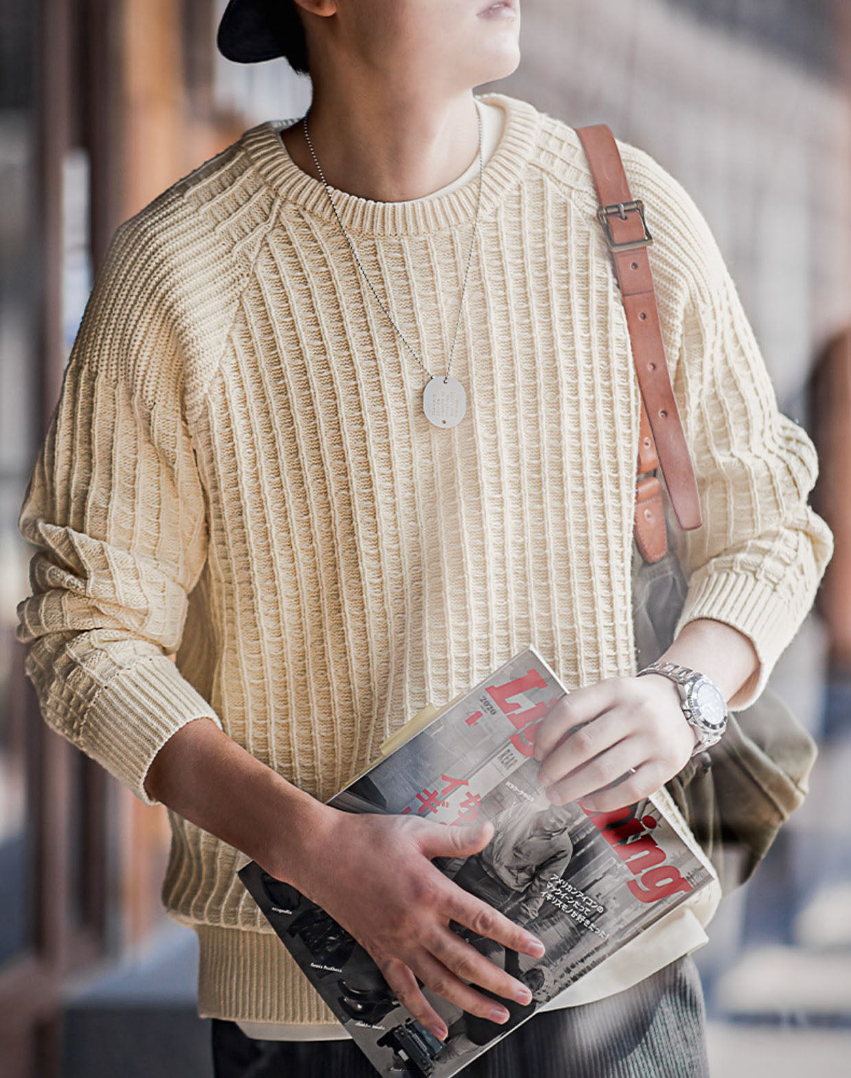 American Casual Waffle Round Neck Warm Pullover Men's Sweater - Harmony Gallery