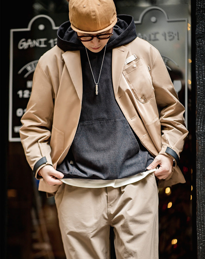 American Casual Multi-Pocket Functional Loose Men's Coat - Harmony Gallery