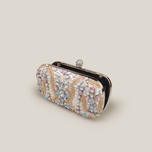 Pastel Rhinestone Banquet High-End Evening Clutch Bag - Harmony Gallery