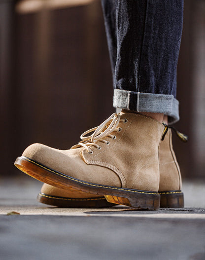 Retro British Casual Motorcycle Martin Leather Men's Boot - Harmony Gallery