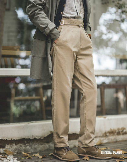Tooling American Retro Gurkha Army Casual Men's Trousers - Harmony Gallery
