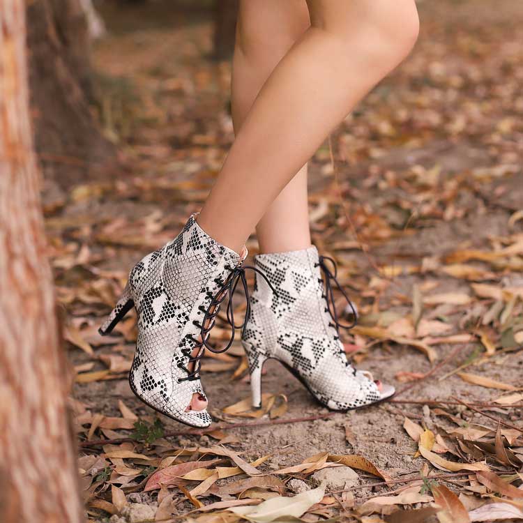 Leopard Fish Mouth Print High Heel Women's Dance Shoes - Harmony Gallery