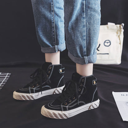 All-Match High-Top Cotton Canvas Winter Women's Boots - Harmony Gallery