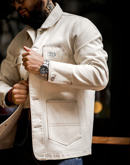 American Heavy Cotton Seed Multi-Pocket Men's Coat - Harmony Gallery