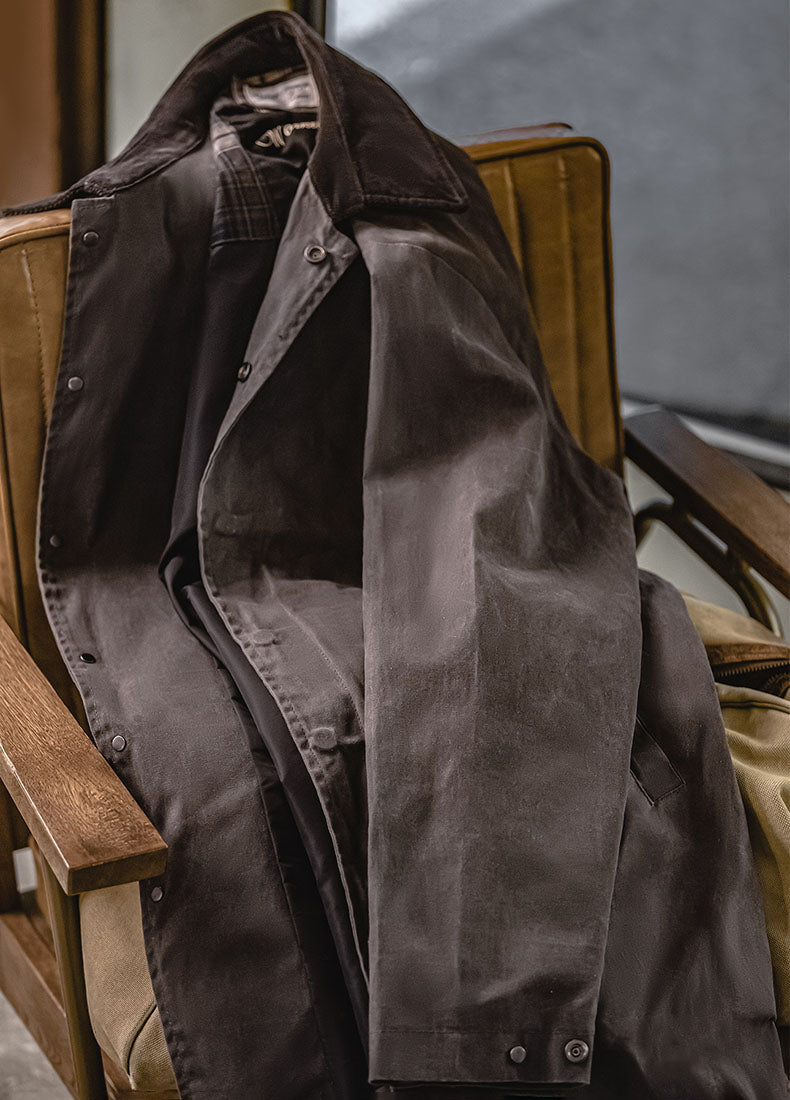 American Oil Wax Windbreaker Waterproof Men's Coat - Harmony Gallery