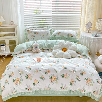 Pastoral Style Printed Four-Piece Pure Cotton Bed Set - Harmony Gallery
