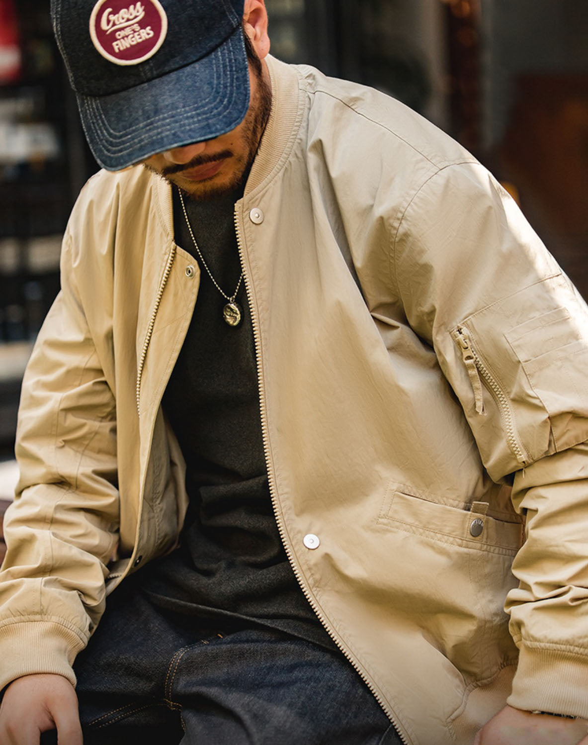 American Air MA1 Pilot Khaki Baseball Uniform Men's Jacket - Harmony Gallery