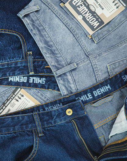 Tooling American Retro Washed Denim Straight Loose Men's Jeans - Harmony Gallery
