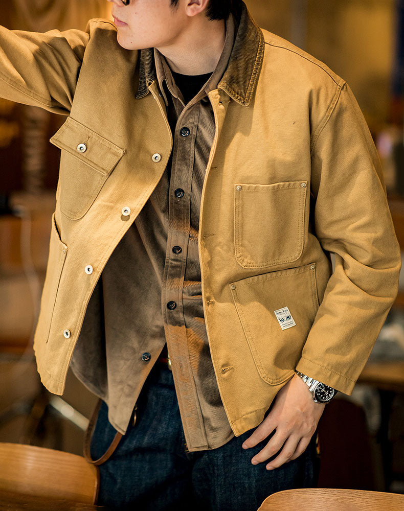 American Retro Heavy Michigan Canvas Multi-Pocket Men's Coat - Harmony Gallery
