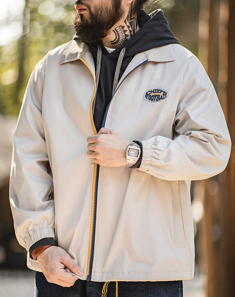 Retro Coach City Boy Contrast Color Street Men's Jacket - Harmony Gallery