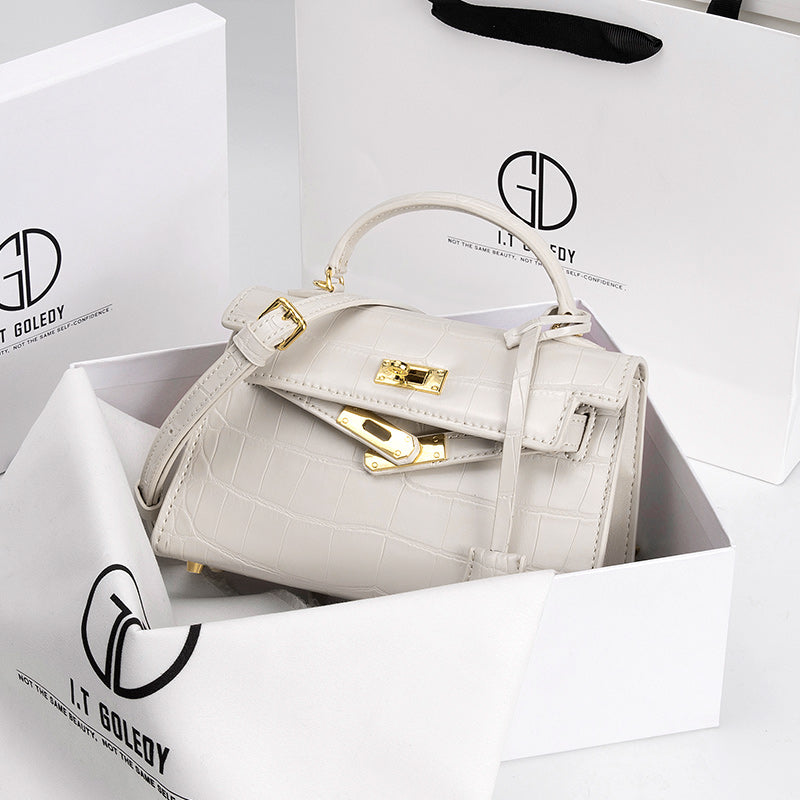 Kelly Leather Crocodile Pattern Women's Portable Bag - Harmony Gallery