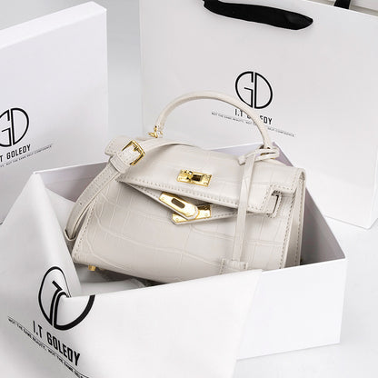 Kelly Leather Crocodile Pattern Women's Portable Bag - Harmony Gallery