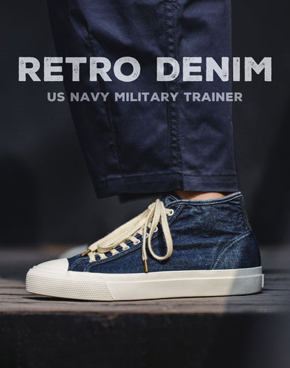 All-Match Casual Washed Denim High-Top Unisex Canvas Shoes - Harmony Gallery