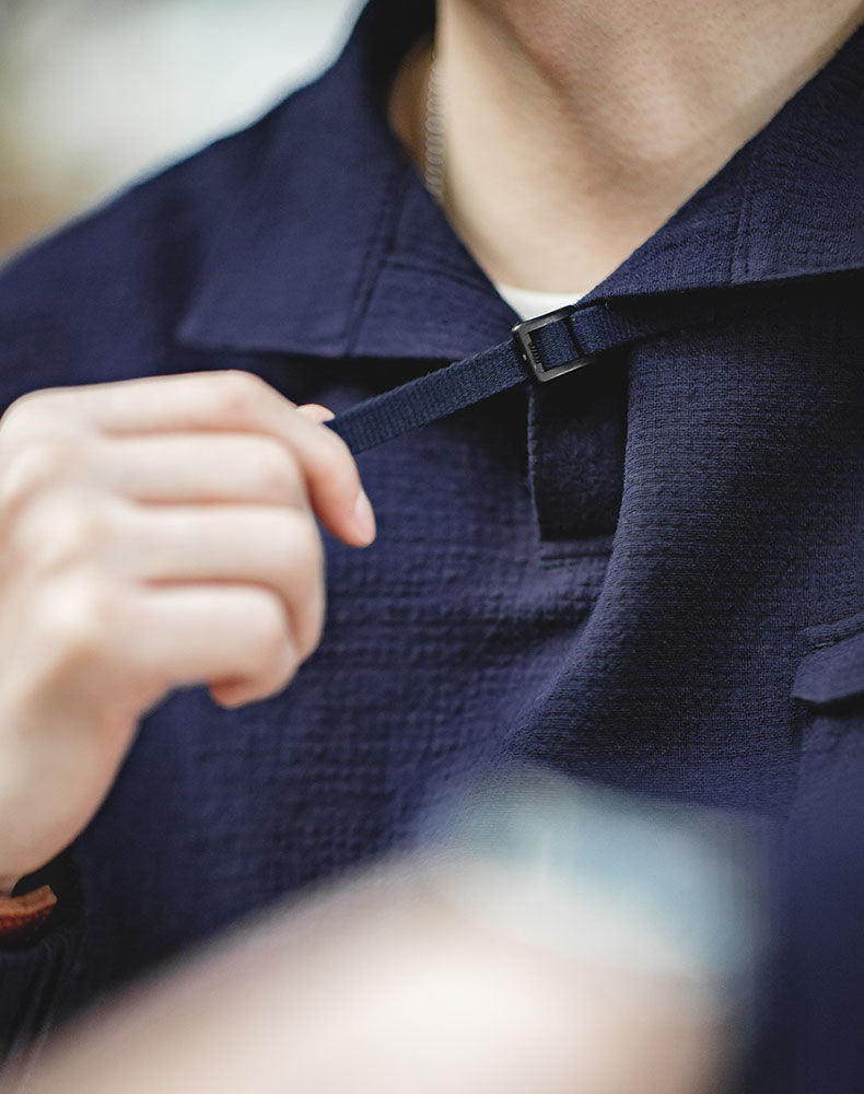 Retro Texture Polo Silhouette Loose Cotton Lapel Men's Sweater - Harmony Gallery